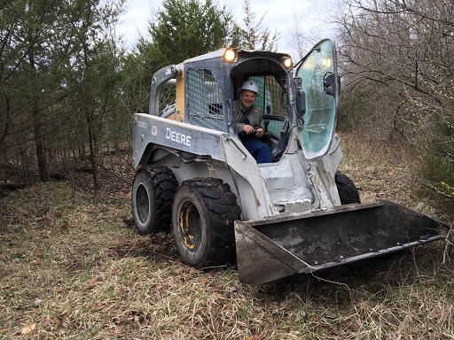 Bob West preparing to clear trail